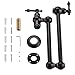VOKIM Kitchen Pot Filler Folding Faucet Lead-Free Oil Rubbed Bronze Brass Double Joint Swing Arm Sink Faucet Articulating Wall Mount Two Handle Black