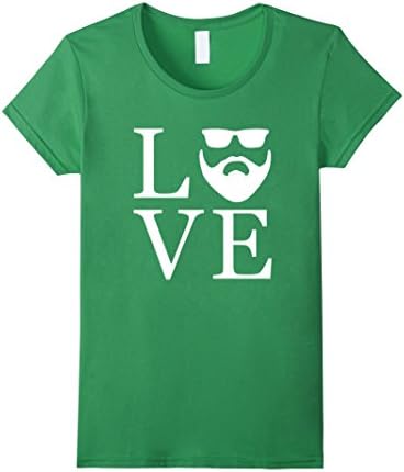 Womens I Love Beards Shirt, I Love His Beard T Shirt For Men, Women Large Grass