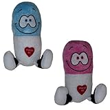 Giggling Happy Pills Plush Toys - Animated Laughing Medicine (Set of 2)