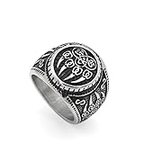 GuoSuang Men 316L Stainless Steel Norse Viking Wolf paw Vantage Ring jewlery