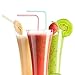 Resinta 500 Pieces Striped Disposable Plastic Straws Multi Colored Flexible Bendable Drinking Straws for Party Supplies, 8 Inch