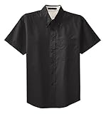 Kamal Ohava Big & Tall Men's Short Sleeve Wrinkle Free Button Down Work Shirt