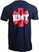 Ann Arbor T-shirt Co. EMT AEMT Star Life | Medical Paramedic Ambulance Emergency for Men Women T-Shirt-(Adult,S) Navy Blue