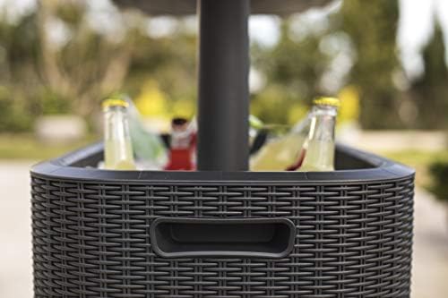Bevy Bar - Mesa Nevera para Exterior y Jardín, Capacidad 60L, Color Grafito