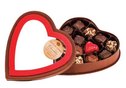 Abdallah Triple Chocolate Heart Gift Box – Sea Salt Caramels, Alligators, & Toffee for Valentine’s Day