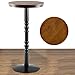 Wood Round Pub Bar Table Cocktail Table Pedestal Table - Kitchen Dining Room Bistro Coffee Garden Living Room Table - Wood Top Black Metal Leg and Base