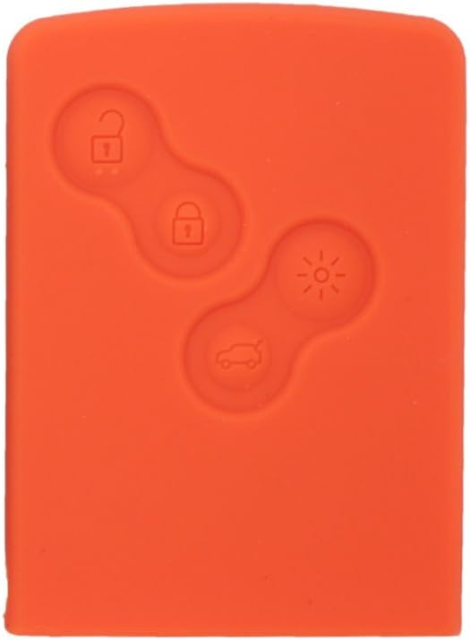 BROVACS Silicone Cover Protector Case Holder Skin Jacket Compatible with RENAULT 4 Button Smart Remote Key Fob CV9350 Orange