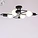 UNITARY Brand Black Vintage Barn Metal Semi Flush Mount Ceiling Light Max. 160W with 4 Lights Painted Finish