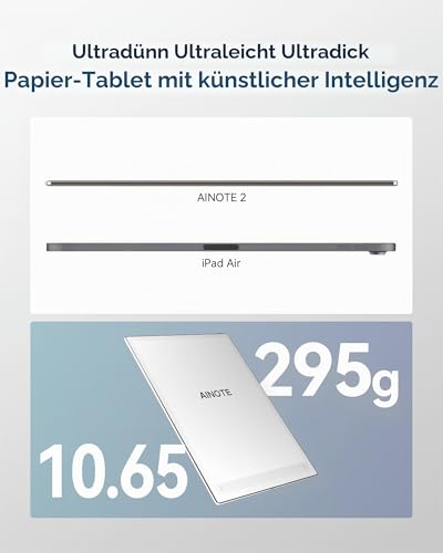 iFLYTEK AINOTE 2 10.65 Inch Large Screen Paper Tablet 4.2mm Ultra Thin Note Tablet with Stylus Pen Support AI Speech to Text Transcription and 16 Language Transcription