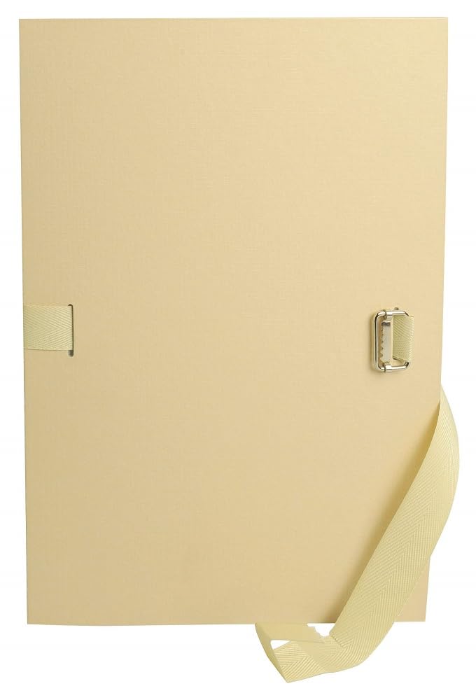 Exacompta - Ref 320E - Expanding Folder - 260 x 360mm in Size, Suitable for Storing A4+ Documents, Expands Up To 12cm , Coloured Canvas with Matching Strap - Buff