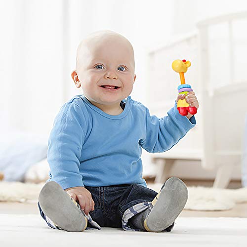 image for infunbebe Baby Rattles Teether Toy, Grab, Shaker and Spin Rattle, Firs