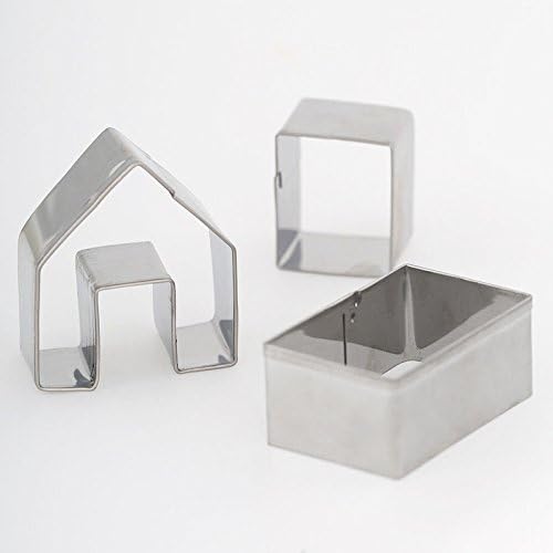 andy cool Mini Gingerbread House Cookie Cutter Set 3 Pieces Stainless Steel Biscuit Mold Useful and Practical