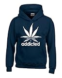 Shop4Ever® Addicted White Leaf Unisex Hoodie Weed Related Sweatshirts