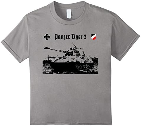 Kids Panzer Tiger II german tank T-Shirt 12 Slate