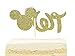 Gold And Pink Glitter Minnie Mouse Inspired Cake Topper for Two Years Old Birthday Best Seller