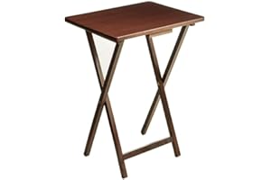 ReMoiz Folding TV Tray Table, Indoor Single Tables for Small Space, Stable Solid Wood Construction Space Saving, 19"" L x W 15"" W x 26"" H (Walnut), RT408