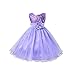Weixinbuy Kids Girls Sequin Bowknot Sleeveless Summer Wedding Party Dress Purple 6-7Y