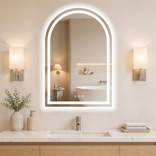 WISSMIELS Arched LED Bathroom Mirror
