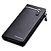 Doinshop Men Leather Card Cash Receipt Holder Organizer Bifold Wallet Purse (black)