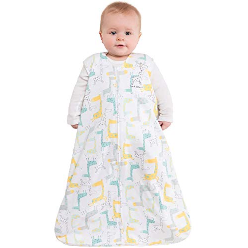 Halo Sleepsack Cotton Wearable Blanket, Neutral Giraffe, Medium