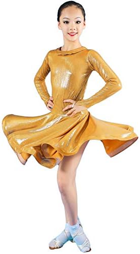 ラテンダンス衣装 ワンピース 女の子 社交ダンス 衣装 子供 最新アイテム キッズ ステージ衣装 モダン 競技ダンス練習着 イエロー ジュニア ガールズ 発表会 演出服 ダンス衣装 ジャズダンス