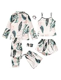 Shein - Juego de pijama con camisa y máscara para los ojos, 7 unidades