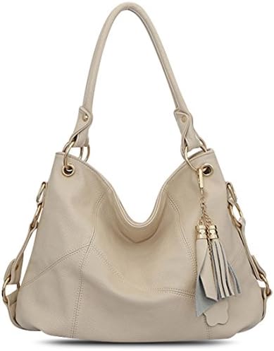 Vintga Genuine Leather Top Handle Satchel Handbag Tote Tassel Shoulder Bag Purse Crossbody Bag for Women