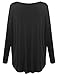 Awesome21 Women's Basic Brushed Modal Crossover Long Sleeve Top with High-Low Hem