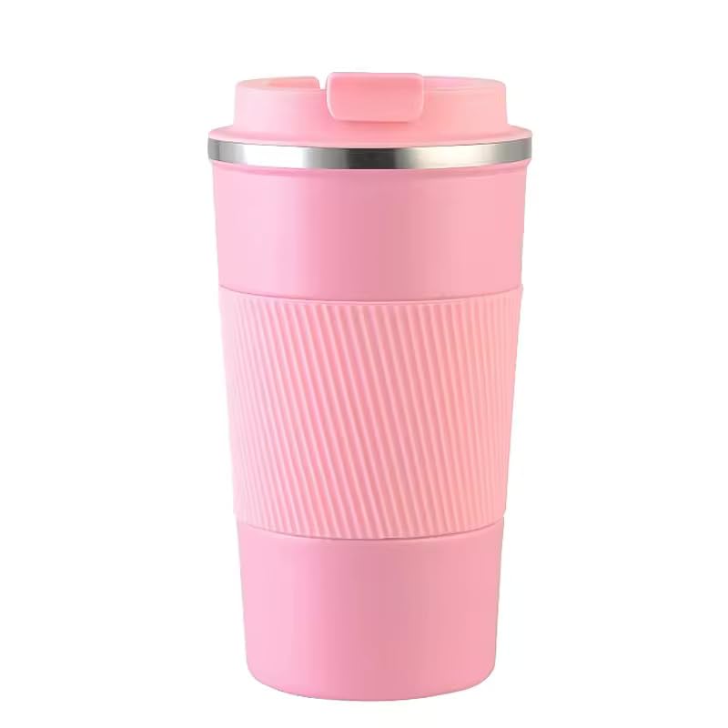NOBLE BLOOD Travel Coffee Mug Insulated Stainless Steel Coffee Cup for Cold and Hot Drinks Home Office Outdoor Works 380ml/13oz (Pink, 510ml)