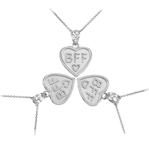 Dainty 925 Sterling Silver BFF Breakable Hearts Best Friends
