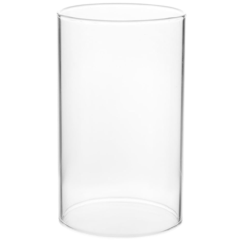 Glass Cylinder Candle Holder - Open Ended Bottomless Cylindrical Glass Lamp Shade Chimney