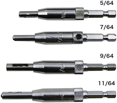 HALJIA 4pcs Self Centering Hinge Drill Bits Set for Door Cabinet Pilot Holes HSS Hex Recess 5/64'',7/64'',9/64',11/64''Carpenters Furniture Makers - Image 5