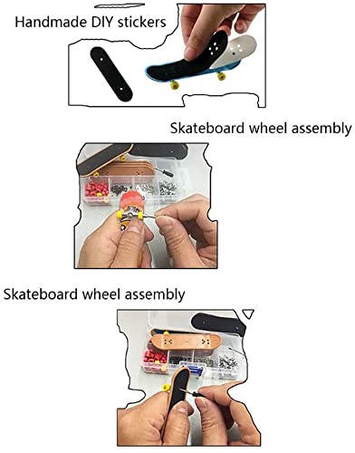 Marsrut 5pcs / Set Mini Finger Skateboard Board Deck Game Toys, Sport Toy Child Repair Tech Tool DIY Kit, Kids Children Finger Skater for Kids 3+