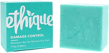 Ethique Eco-Friendly Solid Shampoo Bar for Normal-Dry Hair, Damage Control - Sustainable Natural Shampoo, Plastic Free, 100% Soap Free, Vegan, Plant Based, 100% Compostable and Zero Waste, 3.88oz