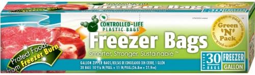 2Pack! Green-n-Pack Zipper Freezer Bags - Gallon - 30 Pack
