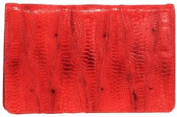 Ginger Amazonia Flapover Wallet Color: Red 100% Leather Handcrafted by Artisans
