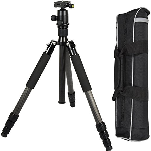 TERRA FIRMA TRIPODS T-CF450-BH280 Carbon Fiber 4 Section Tripod Leg Set with Ball Head BH280, Black