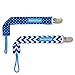 BooginHead - PaciGrip Pacifier Clip and Pacifier Holder with Universal Loop - Blue Chevron, Blue Polka Dot, 2-Pack