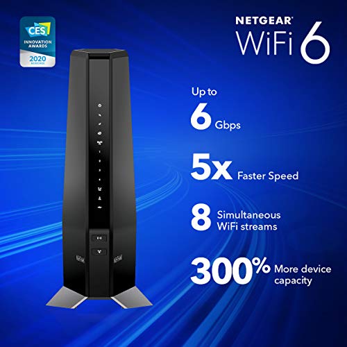 NETGEAR Nighthawk Cable Modem with Builtin WiFi 6 Router (CAX80