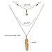 Wowanoo Simple Layered Bar Pendant Necklace Boho Feather Chain Necklace for Women Jewelry Feather G