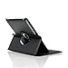 Ctech 360 Degrees Rotating Stand (Black Embossed Flower) Luxury Leather Case for Apple iPad 2 with Smart Cover Wake/Sleep Function
