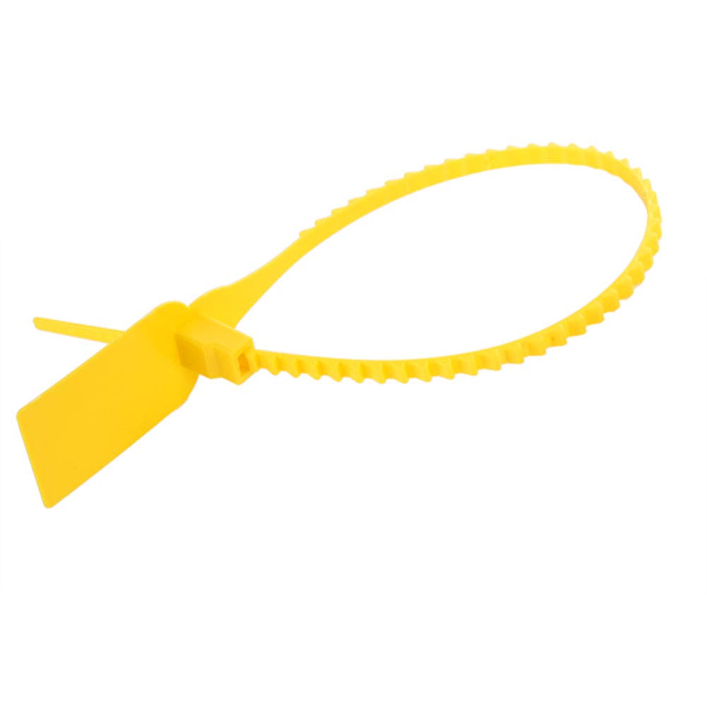 Cable Tags Plastic Tags Cable Labels Tags,Premium Heavy Duty Cable Tie Straps Plastic,100Pcs Yellow Plastic Disposable Zip Ties Self-locking Tie Suitcase Shoes Bag Label Tag