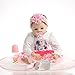 SanyDoll Reborn Baby Dolls, Baby Growth Partners, Headband Pink Small Safflower to Accompany Sleep Little Princess 22inch 55cm