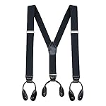 Buyless Fashion 48″ Men’s Elastic Adjustable 1 1/4″ Y Back Suspender Button End www.denim.fit