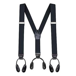 Buyless Fashion 48″ Men’s Elastic Adjustable 1 1/4″ Y Back Suspender Button End www.denim.fit 2