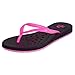 Showaflops Womens' Antimicrobial Shower & Water Sandals for Pool, Beach, Dorm and Gym - Elongated Heart Collection (Black/Pink, Womens 9/10)