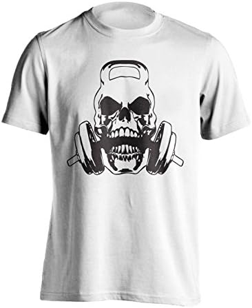 Victory Ink Men's Weight Lifting Gym Skull T-Shirt Athletic Sports Fitness Tee