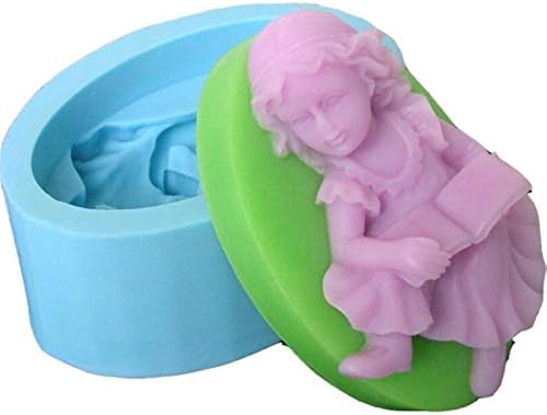 Young Girl Reading Book Silicone Soap Mold