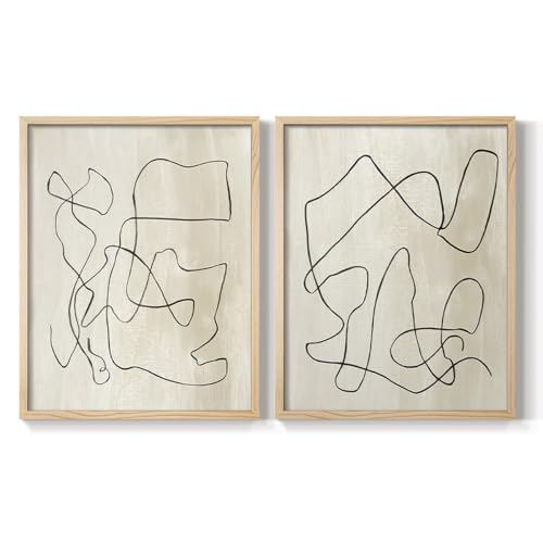 Renditions Gallery Set of 2 Peel & Stick Framed Prints, Abstract Wall Art, Rand…