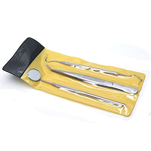 Yoohey Dental Tools Stainless Steel Dental Hygiene Kit Mouth Mirror Cleaning Tools - Set of 3pcs